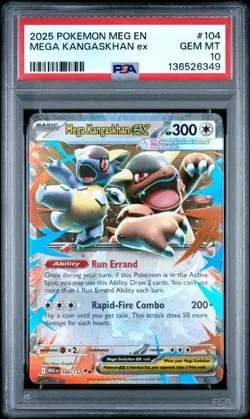 Pokemon TCG PSA 10 Mega Kangaskan Ex 104/132 Mega Evolution Gem Mint - Image 1