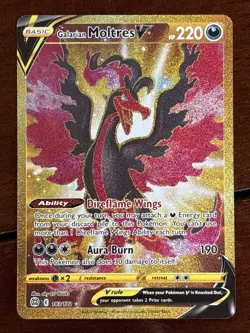 Pokemon Brilliant Stars Galarian Moltres 183/172 Secret Gold Hyper Rare Holo - Image 1