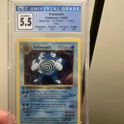 1999 Pokemon 1st Edition Base Set Poliwrath 13/102 Rare Holo CGC 5.5 - Image 1