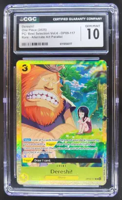 2025 ONE PIECE CCG DERESHI! RARE ALTERNATE ART OP09-117 CGC 10 A PT - Image 1
