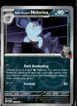 Pokemon Team Rocket's Nidorina 115/182 Destined Rivals Reverse Holo 2 Card Lot - Image 1