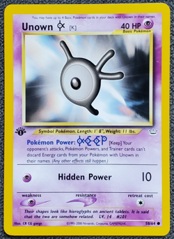 1st Edition Unown [K] - Neo Revelation - #58/64 - Vintage Pokemon Card 2001 WOTC - Image 1