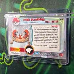 Topps Pokemon Foil Holo Card TV Animation Series 2 Blue Logo #98 Krabby - Image 2