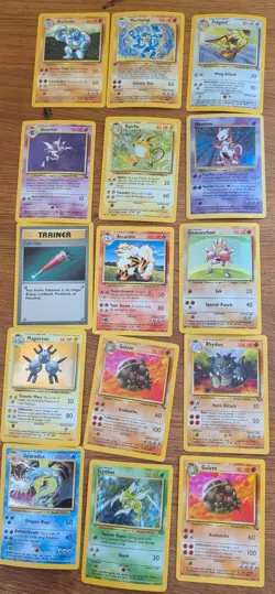 1999 Pokemon WOTC Vintage Card Lot – Mewtwo, Gyarados, Machamp, Raichu, Base/Jun - Image 1