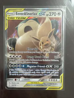 Pokemon TCG Eevee Snorlax GX Team Up Holo Ultra Rare Card 120/181 - Image 1