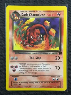 Pokemon Cards Dark Charmeleon WotC Stamped Promo HP Small Crease RHS F MID 32/82 - Image 1