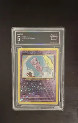 Mew 2001 Pokemon Southern Islands Promo Reverse Holo Card - Graded Arena Club 5 - Image 1