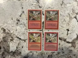 Mtg Earthquake x4 - Magic the Gathering Earthquake Revised 4th Edition Played-Hp - Image 1