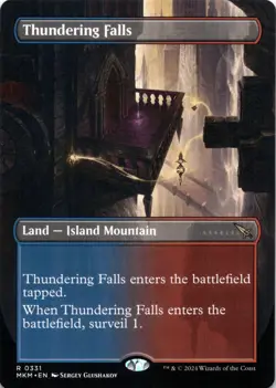 Thundering Falls BORDERLESS Murders at Karlov Manor Magic MTG NM - Image 1