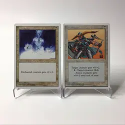 (2) MTG Holy: Armor & Strength 4th Edition 5th Edition Magic The Gathering LP MP - Image 1