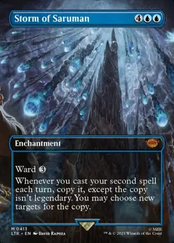 1x Storm of Saruman - Foil - Borderless Moderate Play MTG Magic - Kid Icarus - - Image 1