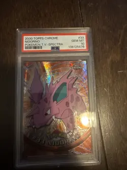 2000 TOPPS CHROME POKEMON T.V. SPECTRA #33 NIDORINO PSA 10 - Image 1