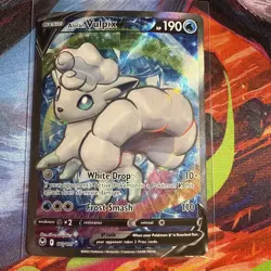 Alolan Vulpix V 173/195 Silver Tempest NM Full Art Pokemon Card - Image 1