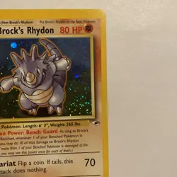 Brock's Rhydon Gym Heroes #002 (2000) Holo SWIRL 🌀 Pokemon TCG - LP - Image 2