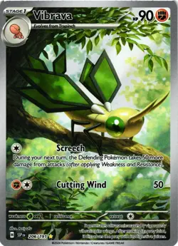 Pokemon TCG Vibrava 206/191 Surging Sparks Illustration Rare NM - Image 1