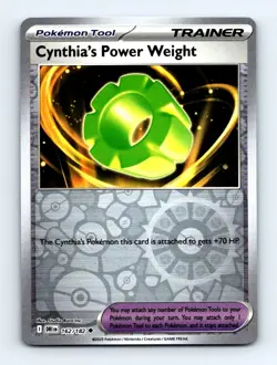#162 2025 Destined Rivals + Cynthia's Power Weight REVERSE HOLO - Image 1