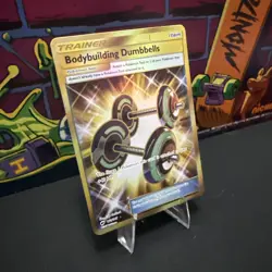 Pokemon TCG Bodybuilding Dumbbells Burning Shadows 161/147 Holo Secret Rare - Image 2