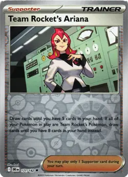 Pokemon TCG Team Rocket's Ariana 171/182 Destined Rivals Reverse Holo NM - Image 1