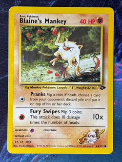 Blaine's Mankey (VLP) - Gym Challenge - Common - 63/132 - Vintage WOTC Pokemon - Image 1