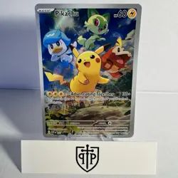 Pokemon TCG - Pikachu 027 Paldea Evolved - Black Star Promo Full Art Holo - NM - Image 1