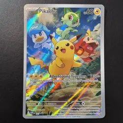 Pokemon TCG - Pikachu 027 Paldea Evolved - Black Star Promo Full Art Holo - NM - Image 3