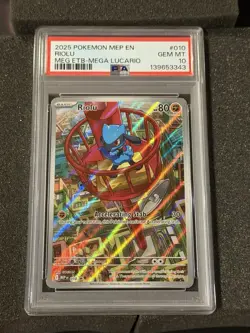 2025 Pokemon Mega Evolution Riolu Mega Evolutions ETB Promos #010 PSA 10 GM - Image 1