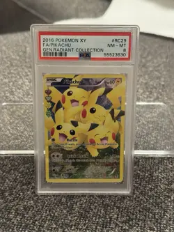 2016 POKEMON Full Art PIKACHU GENERATIONS RADIANT COLLECTION #RC29 PSA 8 - Image 1