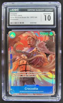 2025 ONE PIECE CCG CROCODILE SEVEN WARLORDS OP07-040 CGC 10 A PT - Image 1