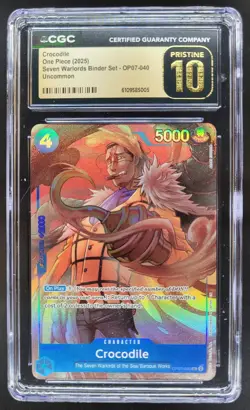 2025 ONE PIECE CCG CROCODILE SEVEN WARLORDS OP07-040 CGC 10 PRISTINE A PT - Image 1