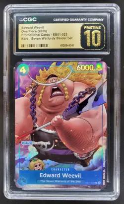 2025 ONE PIECE CCG EDWARD WEEVIL RARE EB01-023 CGC 10 PRISTINE A PT - Image 1