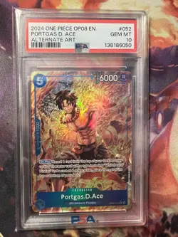 OP08-052 One Piece TCG Portgas D Ace Rare Alt Art Two Legends PSA 10 - Image 1