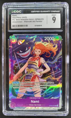 2025 ONE PIECE CCG NAMI ALTERNATE ART OP09-070 CGC 9 A PT - Image 1