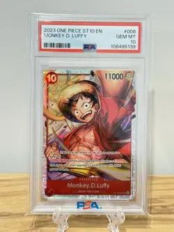 2023 One Piece Monkey D. Luffy #ST10-006 Foil The Three Captains PSA 10 GEM MINT - Image 1