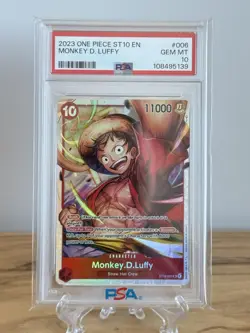 2023 One Piece Monkey D. Luffy #ST10-006 Foil The Three Captains PSA 10 GEM MINT - Image 3