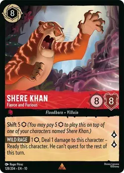Shere Khan Fierce and Furious 128/204 Whispers in the Well Disney Lorcana - Image 1