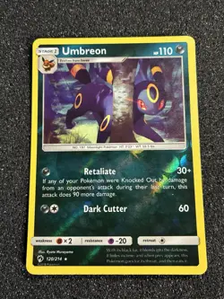 Umbreon 120/214 Reverse Holo Rare Lost Thunder Pokemon Card NM - Image 1
