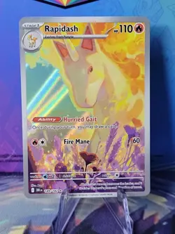 Pokemon TCG Rapidash 189/182 2025 Destined Rivals Illustration Rare Card - NM - Image 1