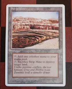 Mtg Strip Mine HP/MP Magic the Gathering Card 4th Edition Land Destruction - Image 1