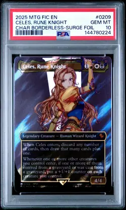 0224 Celes Rune Knight 2025 MTG Final Fantasy FIC #209 Surge Foil PSA 10 - Image 1