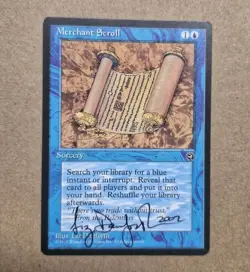 UNPLAYED SIGNED Merchant Scroll Homelands MTG Liz Danforth EDH CUBE MAGIC - Image 1