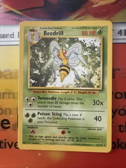 Pokemon TCG Beedrill Base Set 17/102 Regular Unlimited Rare - Image 1
