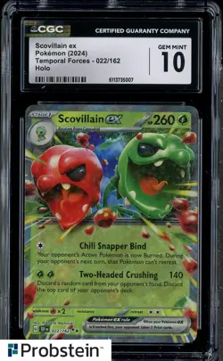 2024 Pokemon Temporal Forces #22 Scovillain ex Holo CGC 10 GEM MINT - Image 1