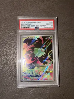 Pokemon TCG Illustration Rare Bulbasaur Mega Evolution Promo Card 133/132 PSA 10 - Image 1