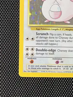 Pokemon Card - Chansey 3/102 - Base Set Unlimited - Holo - MP-LP Wotc Vintage - Image 5