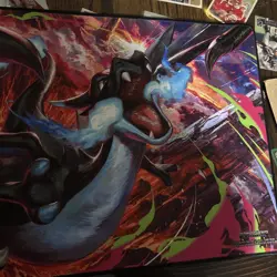 Pokemon Phantasmal Flames Charizard MEGA X UPC Play Mat - Rubber Playmat - Image 2