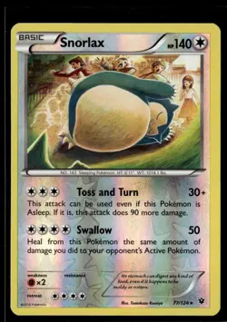 2016 XY - Fates Collide (Reverse Holo) Snorlax Basic/Rare #77 - Image 1