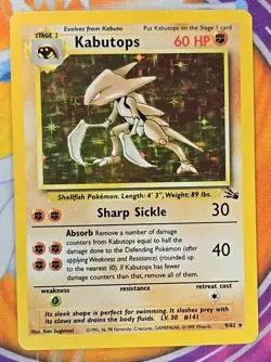 🔥Vintage Pokemon TCG Holo Set 8/62 Hypro & 9/62 Kabutops Fossil Unlimited🔥📈 - Image 3