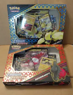 Pokemon Crown Zenith Regieleki V & Regidrago V Collection Box SEALED LOT OF 2 - Image 1