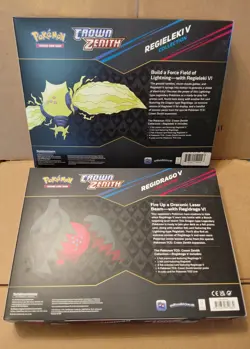 Pokemon Crown Zenith Regieleki V & Regidrago V Collection Box SEALED LOT OF 2 - Image 2