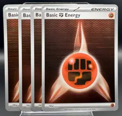 4x Fighting Energy 022 Holo Black Flare White Bolt Pokemon TCG Playset NM - Image 1